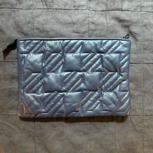 Maje Blue Leather quilted clutch bag
